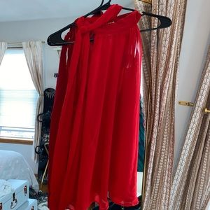 NWT EXPRESS TIE NECK HALTER SLEEVELESS TOP RED IN SIZE LARGE